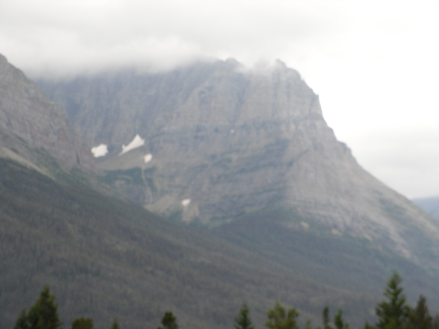 Glacier National Park-Going to the Sun road views driving west towards Logans Pass.